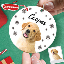 Load image into Gallery viewer, Personalized Pet Photo Christmas Ornament with Name | Gift for Pet Lovers