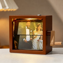 Load image into Gallery viewer, Custom Hand-cranked Flipbook Frame Animation Machine Valentine's Day Gift Detachable Photos Hand Motion Photo Album Brown Handicrafts
