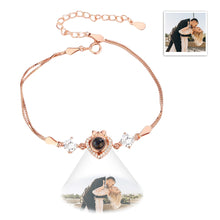Load image into Gallery viewer, Personalized Bow Heart Projection Bracelet – 925 Sterling Silver