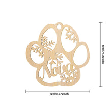 Load image into Gallery viewer, Personalized Wood Pet Paw Christmas Ornament