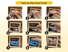 Load image into Gallery viewer, Custom Text & Photo Flipbook Frame Animation Machine without Music Detachable Photos Hand-cranked Flipbook Box with Light Anniversary Gifts