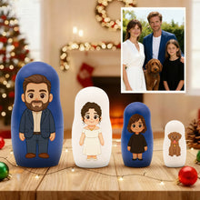 Load image into Gallery viewer, Personalized Portrait Nesting Doll Custom Photo Family Portrait Cartoon Style Gift Photo Christmas Gift