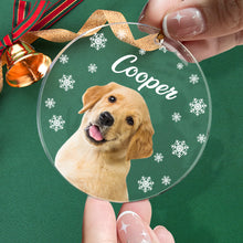 Load image into Gallery viewer, Personalized Pet Photo Christmas Ornament with Name | Gift for Pet Lovers