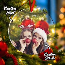 Load image into Gallery viewer, Personalized Photo Christmas Ornament with Custom Text