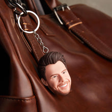 Load image into Gallery viewer, Personalized Bobblehead Keychain – Custom 1-Person Head Design