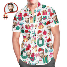 Load image into Gallery viewer, Funny Custom Face Christmas Pattern Hawaiian Shirt – Gift for Him