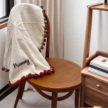 Load image into Gallery viewer, Custom Name Hand-Knitted Rose Blanket – Ready-Made Mother’s Day Gift (80–150 cm)