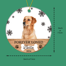 Load image into Gallery viewer, Personalized Memorial Dog Photo Christmas Ornament