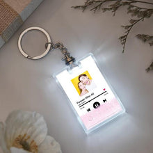 Load image into Gallery viewer, Custom Photo Quicksand Keychain with Scannable Music Code & LED Light