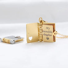 Load image into Gallery viewer, Personalized My Little Star Book Necklace – Adjustable Locket Pendant with Message Inside