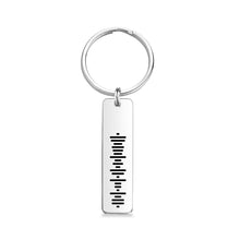 Load image into Gallery viewer, Personalized Stainless Steel Music Keychain with Single-Side Engraved Scannable Code