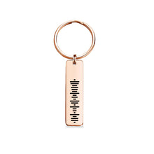 Load image into Gallery viewer, Personalized Stainless Steel Music Keychain with Single-Side Engraved Scannable Code
