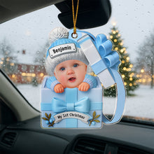 Load image into Gallery viewer, Custom Baby Face & Text Acrylic Ornament – Personalized Newborn Christmas Keepsake