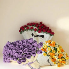 Load image into Gallery viewer, Custom Name Hand-Knitted Rose Blanket – Ready-Made Mother’s Day Gift (80–150 cm)