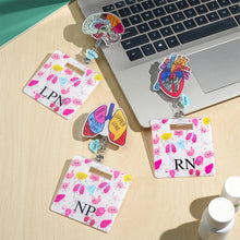 Load image into Gallery viewer, Personalized Anatomical Organ Badge Reel Charm – Retractable ID Holder for Nurses and Doctors