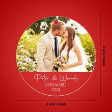Load image into Gallery viewer, Personalized Engagement Photo Ornament – Christmas Gift for Couples