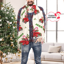 Load image into Gallery viewer, Personalized Christmas Scarf – Custom Name Fringe Scarf