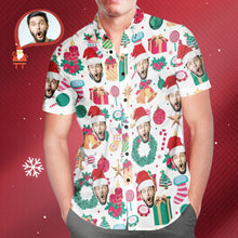 Load image into Gallery viewer, Funny Custom Face Christmas Pattern Hawaiian Shirt – Gift for Him
