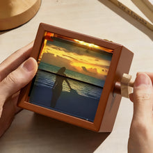 Load image into Gallery viewer, Custom Hand-cranked Flipbook Frame Animation Machine Valentine's Day Gift Detachable Photos Hand Motion Photo Album Brown Handicrafts