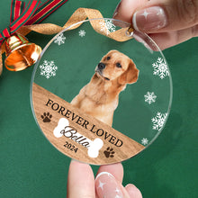 Load image into Gallery viewer, Personalized Memorial Dog Photo Christmas Ornament