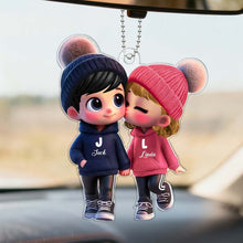 Load image into Gallery viewer, Custom Couple Cartoon Car Hanging Ornament – Personalized Name Decoration