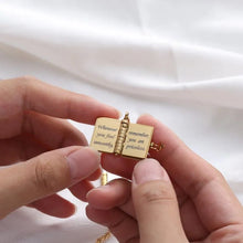 Load image into Gallery viewer, Personalized My Little Star Book Necklace – Adjustable Locket Pendant with Message Inside