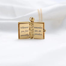 Load image into Gallery viewer, Personalized My Little Star Book Necklace – Adjustable Locket Pendant with Message Inside