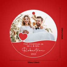 Load image into Gallery viewer, Personalized First Christmas Photo Ornament – Couples Keepsake