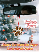 Load image into Gallery viewer, Personalized Dog Paw Snowflake Ornament – Custom Name Christmas Tree Decoration