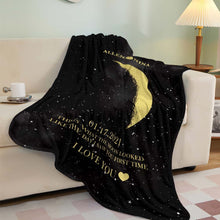 Load image into Gallery viewer, Custom Moon Phase Blanket – Personalized Names Multistyle Background Gift