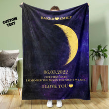 Load image into Gallery viewer, Custom Moon Phase Blanket – Personalized Names Multistyle Background Gift