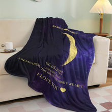 Load image into Gallery viewer, Custom Moon Phase Blanket – Personalized Names Multistyle Background Gift