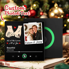 Load image into Gallery viewer, FridgeBeats Framed 4.0 Custom Photo “All of Me Loves All of You” Music Fridge Magnet – Colorful Frame Gift