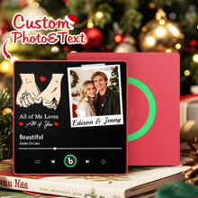 Load image into Gallery viewer, FridgeBeats Framed 4.0 Custom Photo “All of Me Loves All of You” Music Fridge Magnet – Colorful Frame Gift