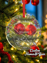 Load image into Gallery viewer, Personalized Holding Hands First Christmas Ornament – Couple’s Keepsake