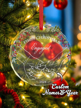 Load image into Gallery viewer, Personalized Holding Hands First Christmas Ornament – Couple’s Keepsake