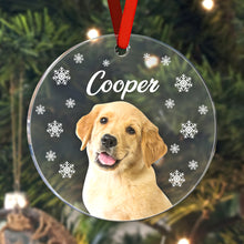 Load image into Gallery viewer, Personalized Pet Photo Christmas Ornament with Name | Gift for Pet Lovers