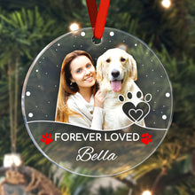 Load image into Gallery viewer, Personalized Pet Photo Memorial Ornament with Name – Christmas Gift for Pet Owners