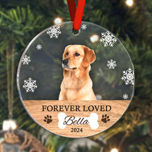 Load image into Gallery viewer, Personalized Memorial Dog Photo Christmas Ornament