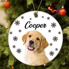 Load image into Gallery viewer, Personalized Pet Photo Christmas Ornament with Name | Gift for Pet Lovers