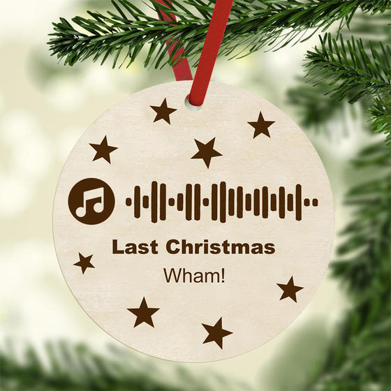Custom Engraved Music Code Christmas Ornament