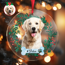 Load image into Gallery viewer, Personalized Pet Photo & Name Acrylic Ornament – Custom Pet Memorial Decoration