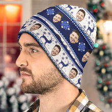 Load image into Gallery viewer, Custom Face Knit Beanie – Warm Soft Winter Christmas Hat