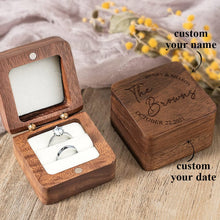 Load image into Gallery viewer, Personalized Engraved Wooden Ring Box – Anniversary Gift for Her