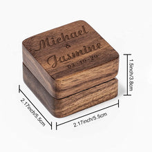 Load image into Gallery viewer, Personalized Engraved Wooden Ring Box – Anniversary Gift for Her