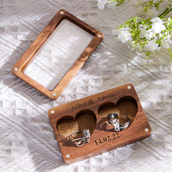 Engraved Love Ring Box – Personalized Clear Jewelry Box for Couples