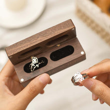 Load image into Gallery viewer, Engraved Wooden Double Ring Box for Engagement Proposals