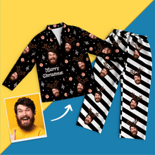 Load image into Gallery viewer, Custom Face Elk Christmas Pajamas – Long Sleeve Set