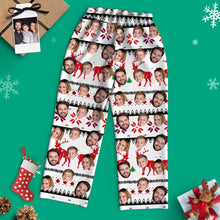 Load image into Gallery viewer, Custom Face White Christmas Pajamas with Reindeer – Long Sleeve Set