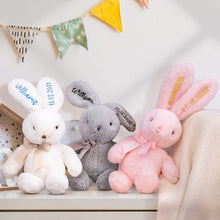 Load image into Gallery viewer, Custom Embroidered Long-Ears Bunny – Personalized Rabbit Plush for Baby Easter Gift